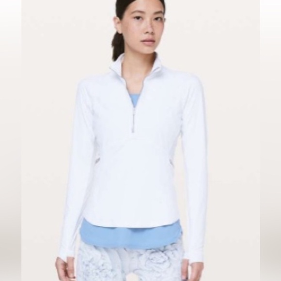 Lululemon White Front Of The Pack Half Zip Pullover Size 4 EUC - Picture 12 of 12